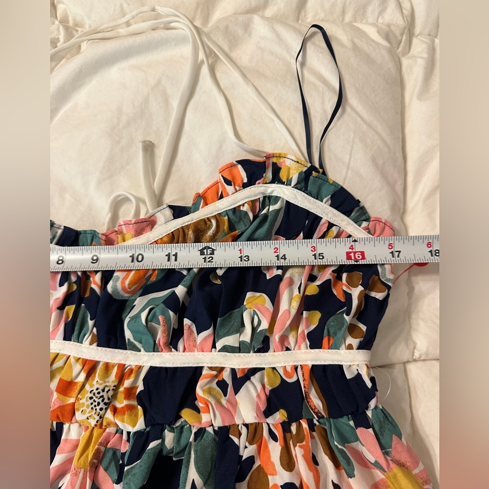 Lush Sweetheart Tie Back Floral Maxi Dress in Navy and Pink - NWOT - Size S - Picture 11 of 11